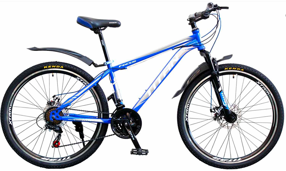 Фотографія Велосипед Titan Focus 26" (2020) 2020 Синьо-сірий